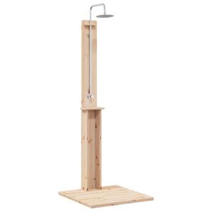 vidaXL Doccia da esterno 206 cm Legno massello di pino e acciaio inox