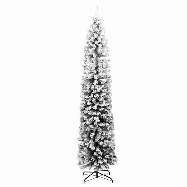 vidaXL Albero di Natale Artificiale con Neve Fioccata Verde 210 cm PVC