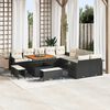 vidaXL Set Divano da Giardino 13 pcs Nero polyrattan