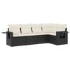 vidaXL Set Divani da Giardino 5 pz con Cuscini in Polyrattan Nero