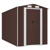 vidaXL Capanno da Giardino Marrone Scuro 192x357x223cm Acciaio Zincato