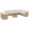 vidaXL Set Divani da Giardino 11 pz con Cuscini Beige in Polyrattan