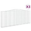 vidaXL Cesti Gabbioni ad Arco 3 pz 400x30x160/180 cm Ferro Zincato
