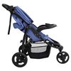 vidaXL Passeggino a 3 Ruote Blu Navy e Nero in Acciaio