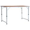 vidaXL Tavolo da Campeggio Pieghevole in Alluminio 120x60 cm