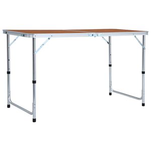 vidaXL Tavolo da Campeggio Pieghevole in Alluminio 120x60 cm