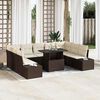 vidaXL Set Divano da Giardino 10 pcs Marrone Poly Rattan