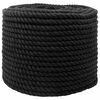 vidaXL Corda di Cotone 10 mm 100 m Nero 100% Cotone