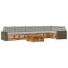 vidaXL Set di divani da esterno 7 pz Naturale e Grigio Chiaro