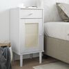 vidaXL Comodino SENJA Aspetto Rattan Bianco 40x35x80 cm in Legno Pino