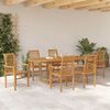 vidaXL Set da Pranzo per Giardino 7 pcs Marrone Legno di teak solido