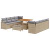 vidaXL Set Divano da Giardino 11 pz Beige polyrattan