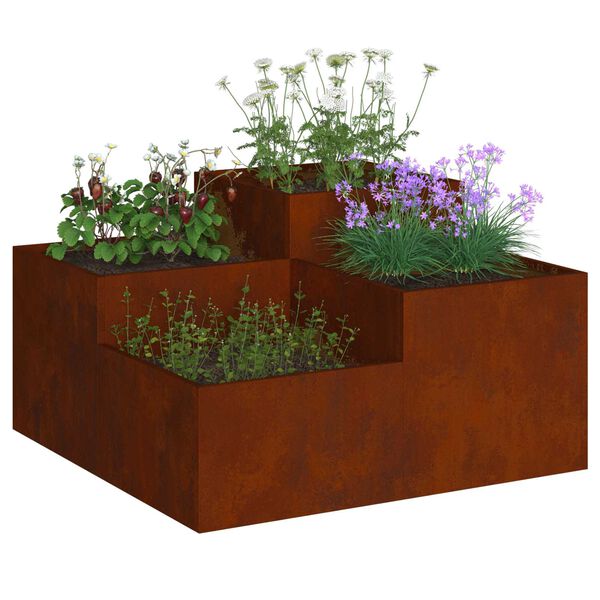 vidaXL Vaso da giardino Ruggine 100 x 100 x 48 cm