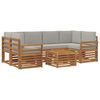 vidaXL Set di divani da esterno 7 pcs Grigio Naturale e Chiaro