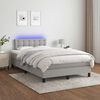 vidaXL Letto a Molle Materasso e LED Grigio Chiaro 120x190 cm Tessuto