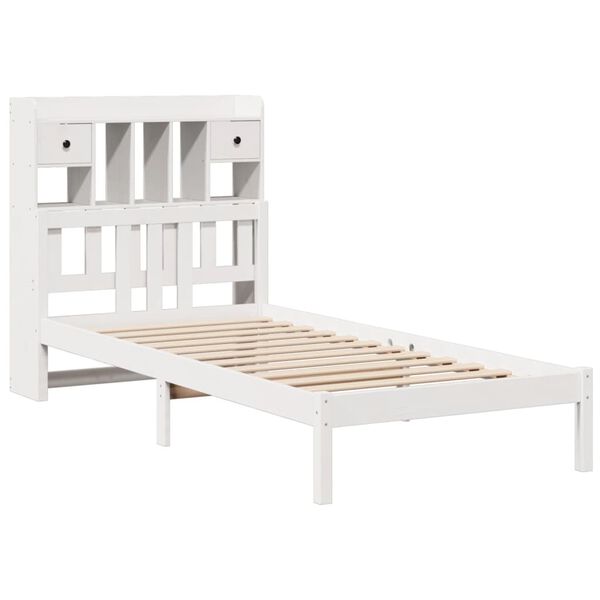 vidaXL Letto Libreria senza Materasso Bianca 90x200 cm Legno di Pino