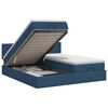 vidaXL Letto ottomano con materasso con testiera 2 pz Blu Tessuto