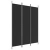 vidaXL Divisorio a 3 Pannelli Nero 150x200 cm in Tessuto