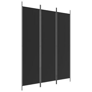 vidaXL Divisorio a 3 Pannelli Nero 150x200 cm in Tessuto