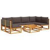 vidaXL Set di divani da giardino 7 pezzi con cuscini in legno di acacia e rattan