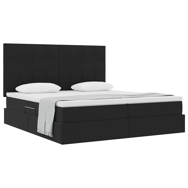 vidaXL Letto con Contenitore con materasso Nero 200 x 200 cm Velluto