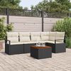 vidaXL Set Divano da Giardino con cuscino 6 pcs Nero polyrattan