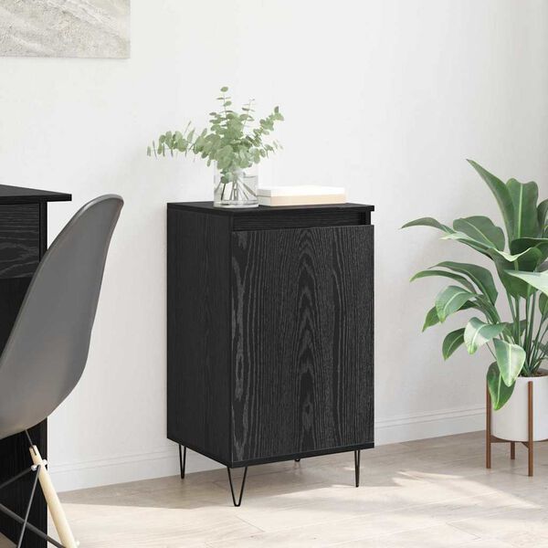 vidaXL Credenza Rovere Nero 40 x 35 x 70 cm Legno multistrato