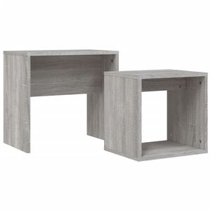 vidaXL Tavolini Salotto Impilabili 2pz Grigio Sonoma Legno Multistrato