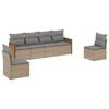 vidaXL Set Divano da Giardino 6 pz con Cuscini Beige in Polyrattan