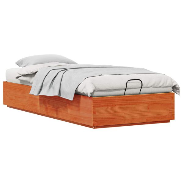 vidaXL Letto ottomano Marrone Cera 80 x 200 cm Legno di pino massiccio