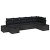vidaXL Set Divano da Giardino 7 pz Nero polyrattan