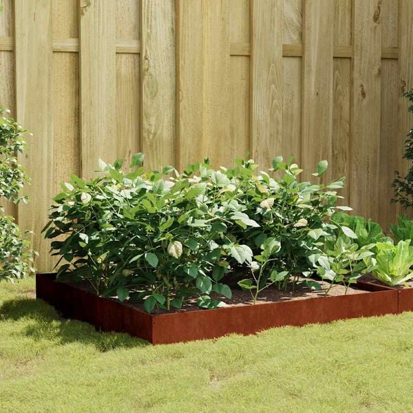 vidaXL Fioriera Rialzata da Giardino 100x100x26 cm in Acciaio Corten