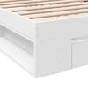 vidaXL Giroletto con Cassetto Bianco 75x190 cm in Legno Multistrato