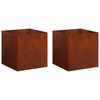 vidaXL Vaso da giardino 2 pz Ruggine 35 x 35 x 35 cm Acciaio Corten