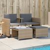 vidaXL Divano Giardino 2 Posti con Tavolo e Sgabelli Beige Polyrattan