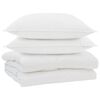 vidaXL Piumone con cuscino 3 pz Bianco Microfibra