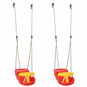 vidaXL Altalena per bambini 2 pcs Rosso 36 x 43 x 42 cm Plastica