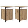 vidaXL Armadio da Notte 2 pcs Rovere artigianale 40 x 42 x 60cm