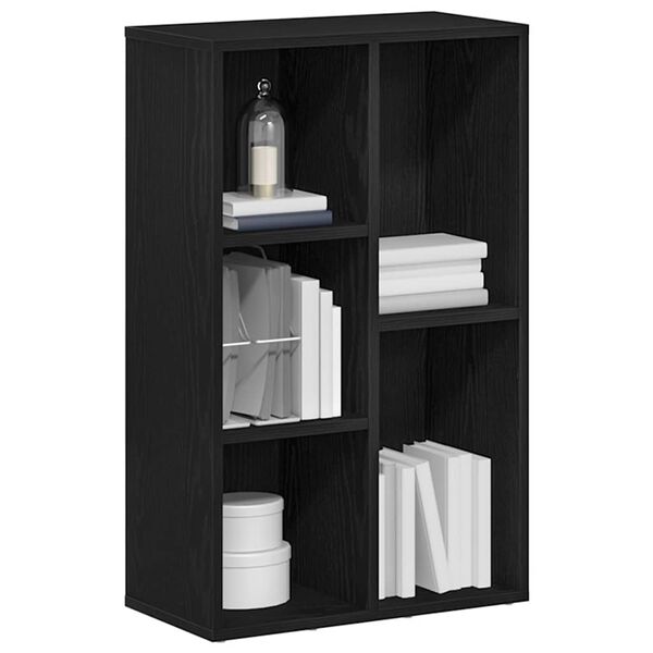 vidaXL Libreria Rovere Nero 50x25x80 cm in Legno Multistrato