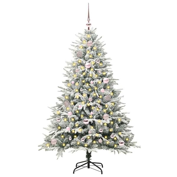 vidaXL Albero di Natale Artificiale Pre-illuminato con Set di Palline