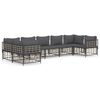 vidaXL Set Divani da Giardino 7 pz con Cuscini Antracite in Polyrattan