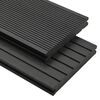 vidaXL Pavimento per Esterni in WPC Pieno Accessori 16 m&sup2; 2,2 m Nero