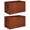 vidaXL Vaso da giardino 2 pz Ruggine 100 x 50 x 50 cm Acciaio Corten