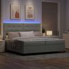 vidaXL Letto a Sorgente LED Grigio chiaro 200 x 200 cm Velluto