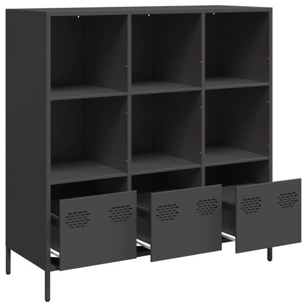 vidaXL Credenza Nera 101,5x39x103,5 cm in Acciaio