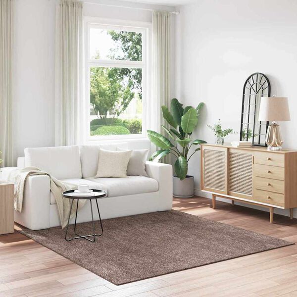 vidaXL Tappeto Shaggy Antiscivolo Marrone 200 x 200 cm PP