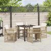 vidaXL Set da Pranzo per Giardino 5 pcs Beige polyrattan