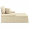 vidaXL Chaise Longe con Gonna Crema 91 x 157 x 91 cm Tessuto