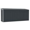 vidaXL Capanno da Giardino a Parete Antracite 118x382x178 cm Acciaio