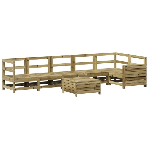vidaXL Set Divani da Giardino 7 pz in Legno Impregnato di Pino